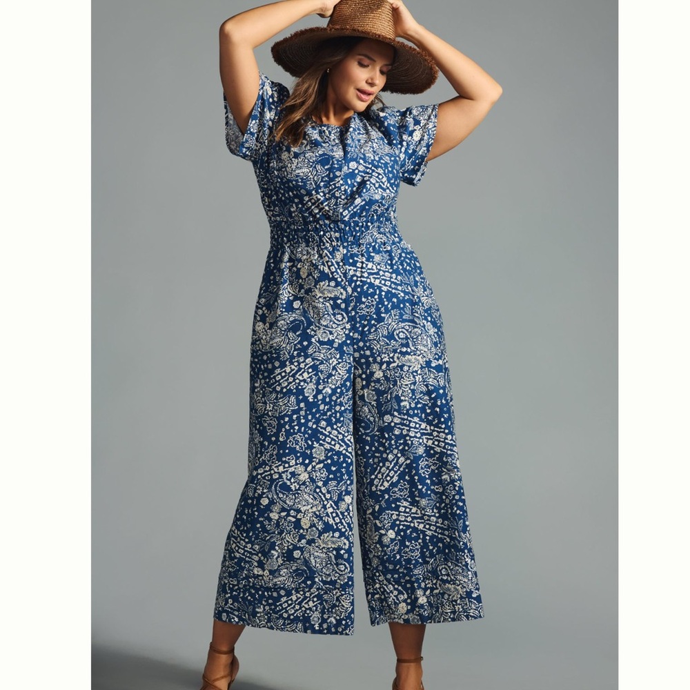 Anthropologie Somerset Cropped Jumpsuit 3X EUC